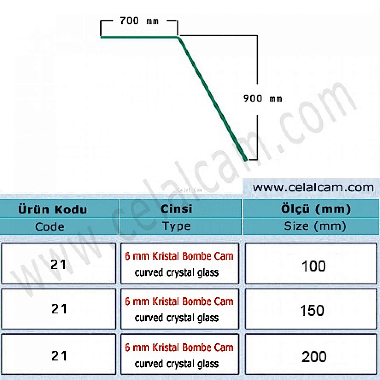 Kristal Bombeli Cam Kod 21